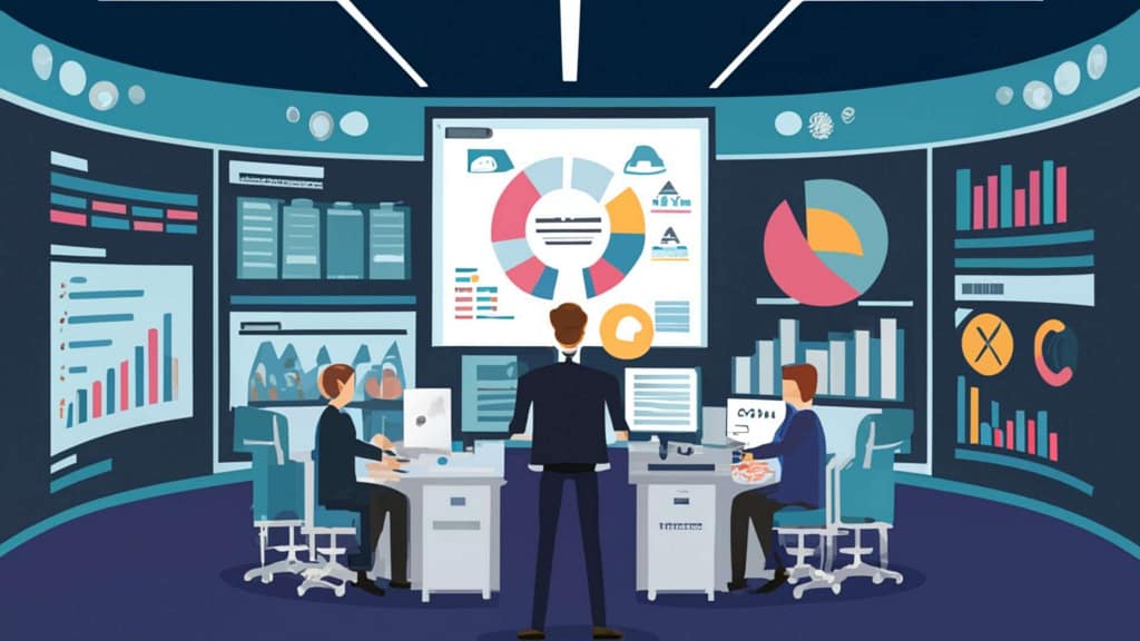 Professionals analyzing doctor data in pharma, on a computer screen for sales boost.